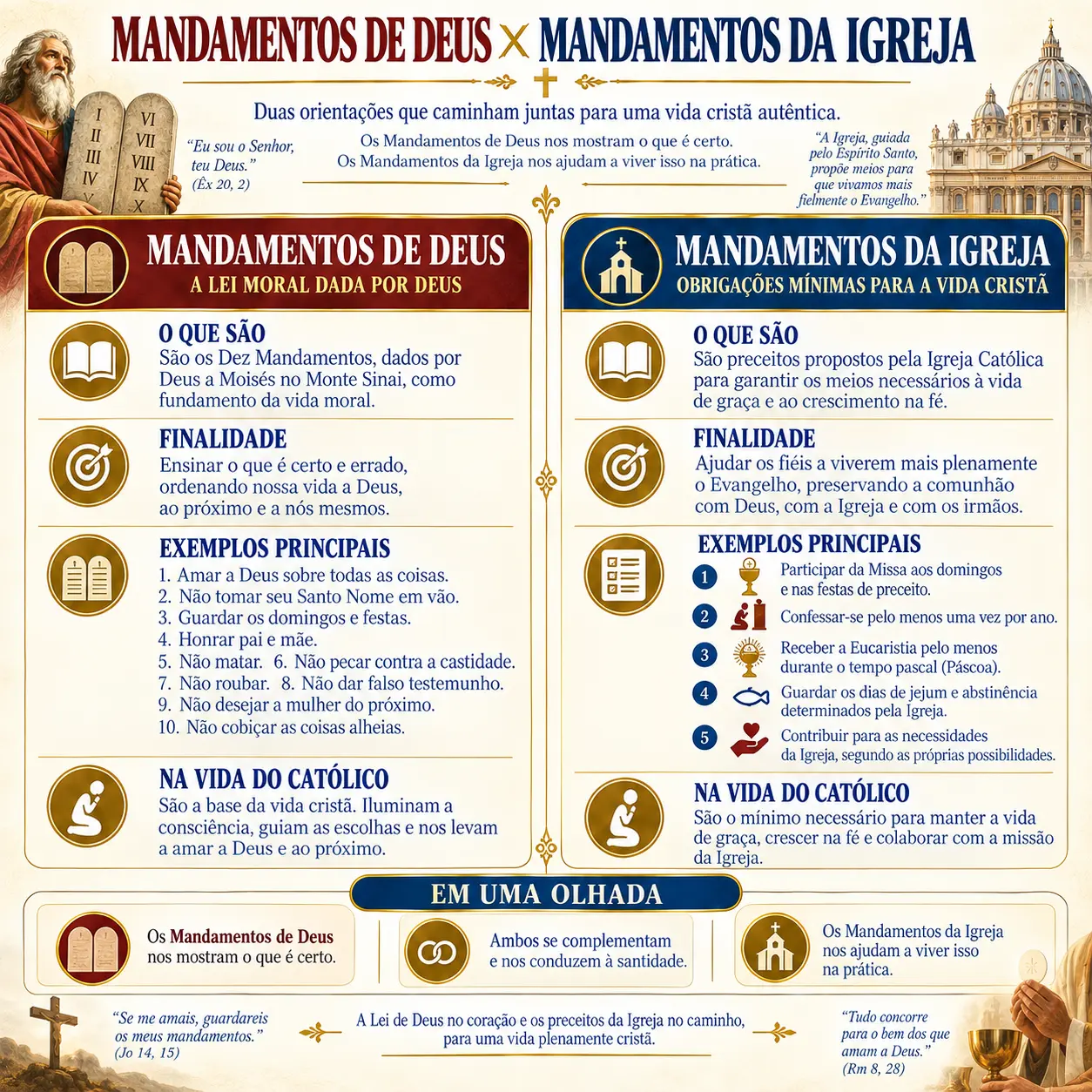 Mandamentos de Deus × Mandamentos da Igreja